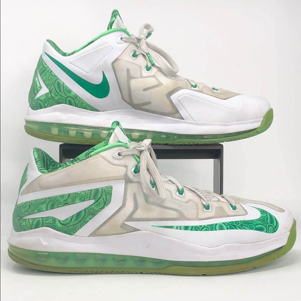Nike Max Lebron 11 Low 2014 Easter White Green 642849-100 Men’s Shoes - Size 13